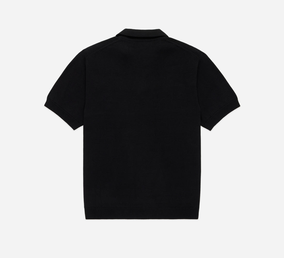Knit Polo - Black Pima Cotton - 2