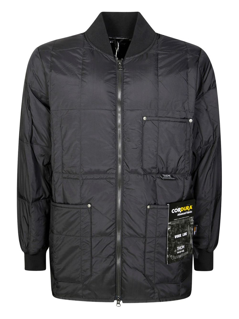 quilted zip-fastening coat 1