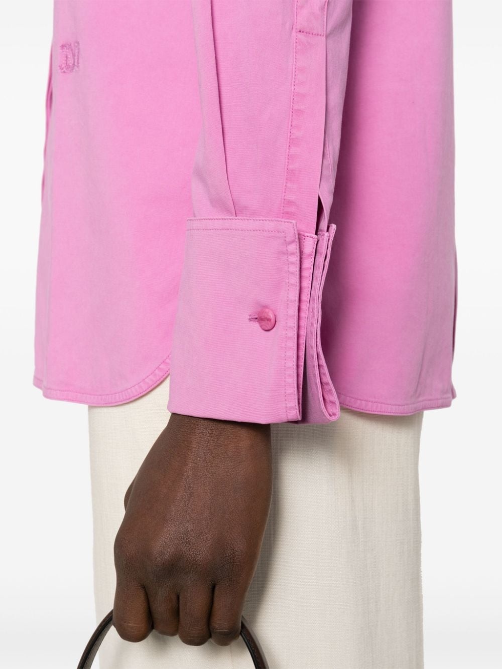 logo-embroidered shirt - 5