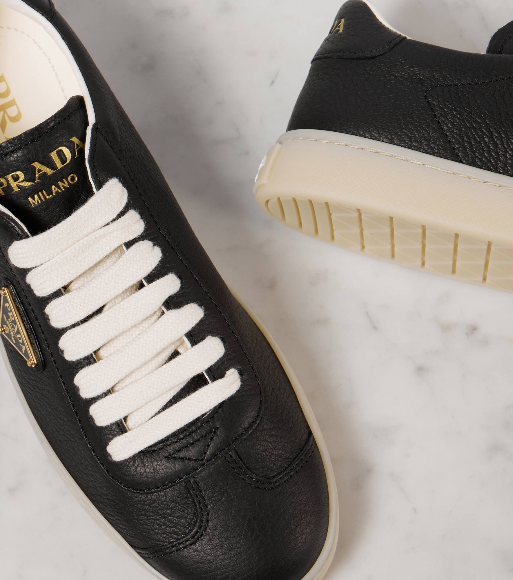 Logo leather sneakers - 6