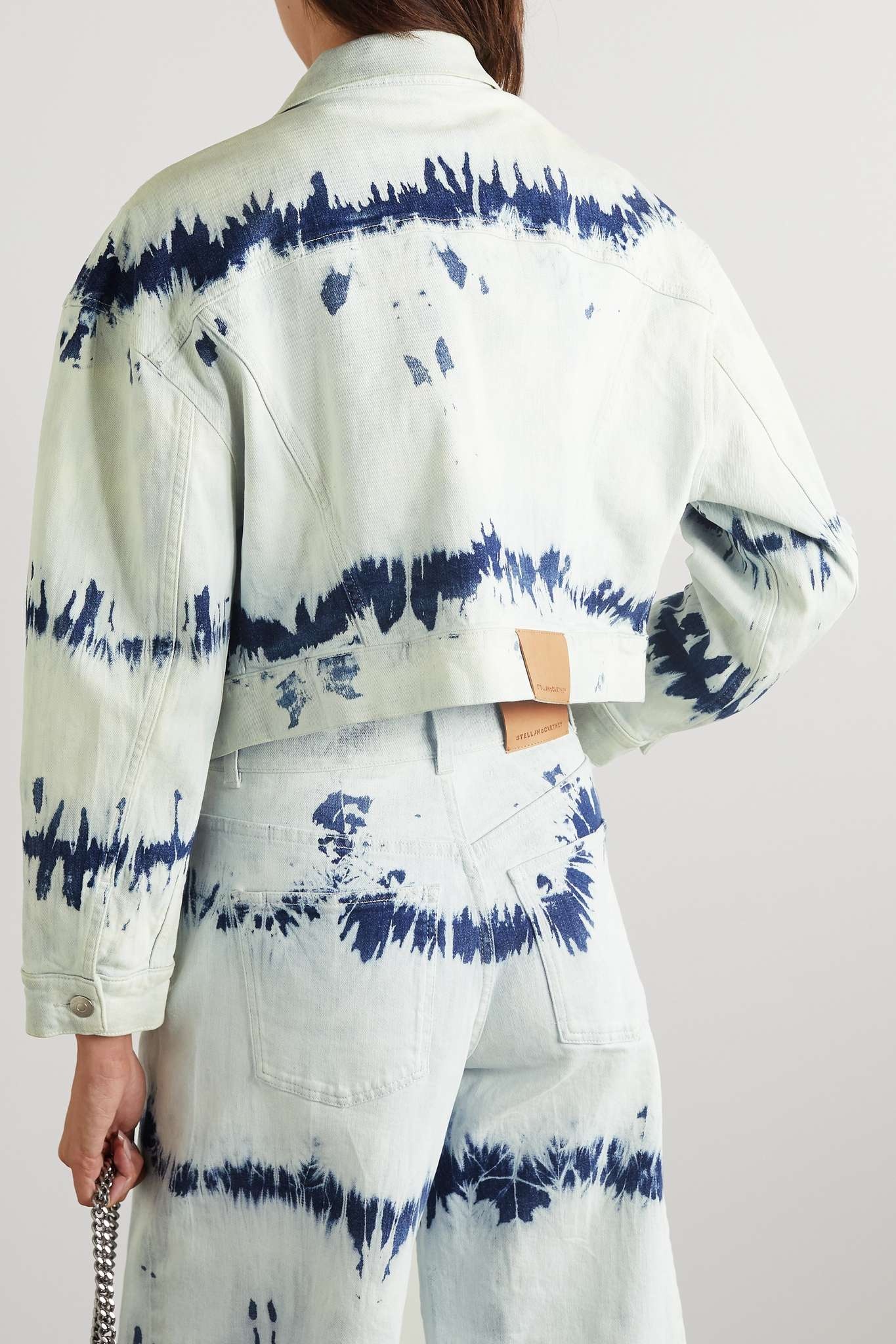 Cropped tie-dyed denim jacket - 3