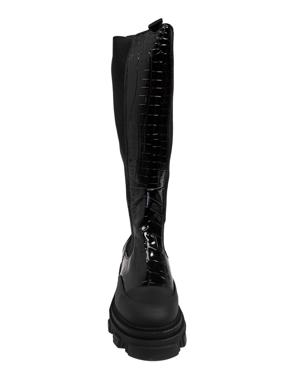 50mm crocodile-embossed knee-high boots - 6