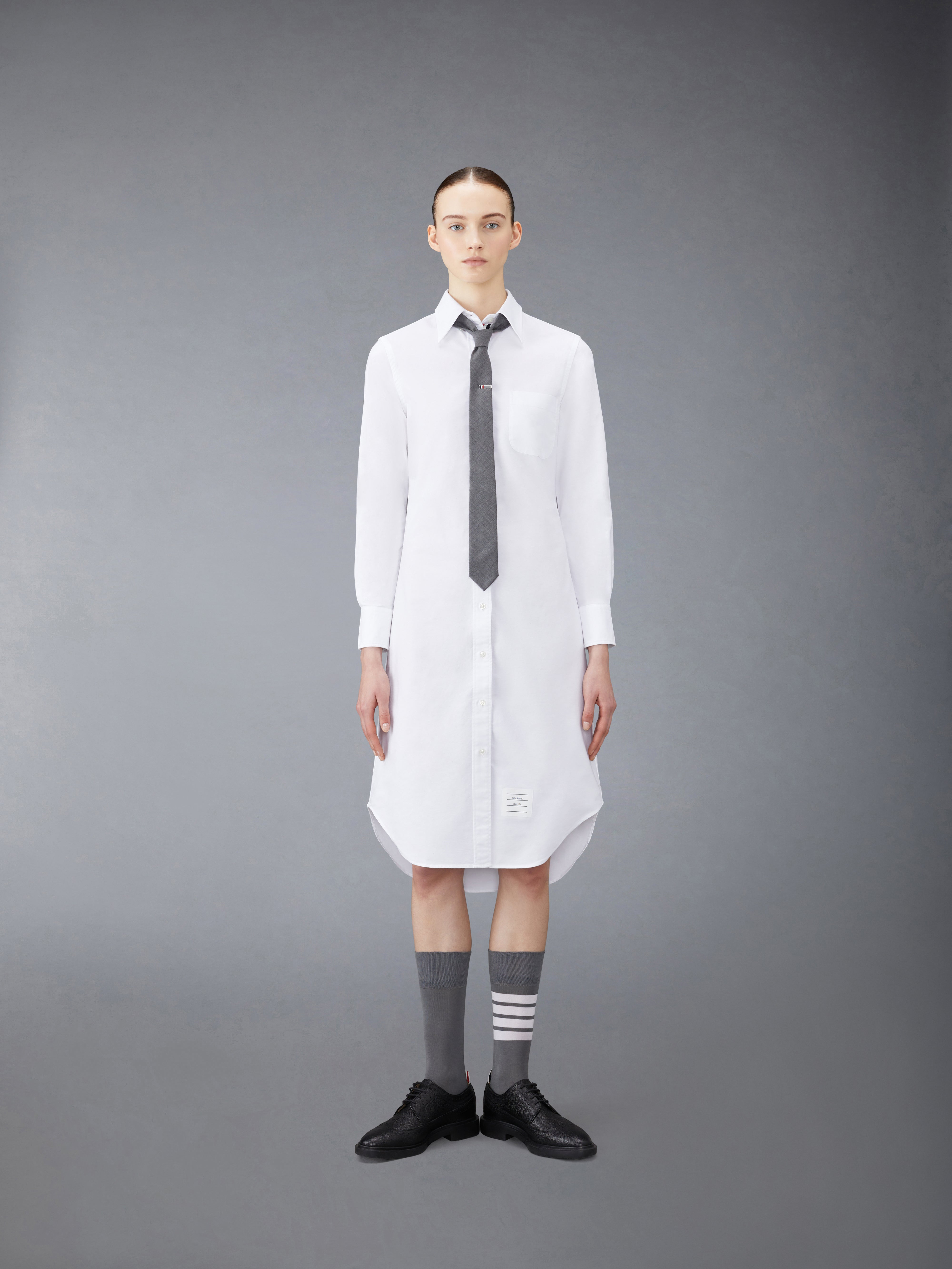 logo-patch cotton shirtdress - 5