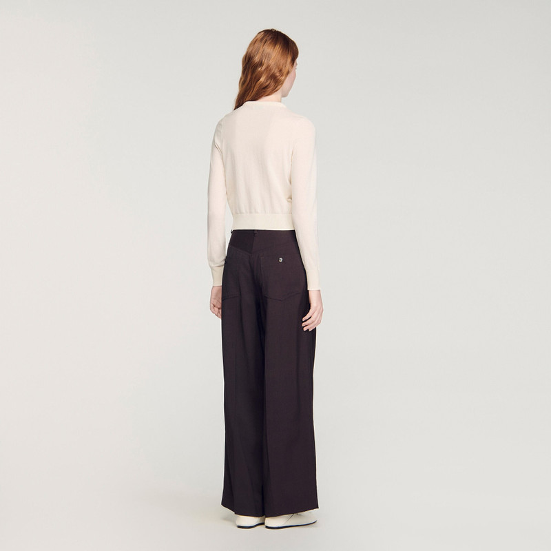 PADDED ROUND NECK CROPPED CARDIGAN 6