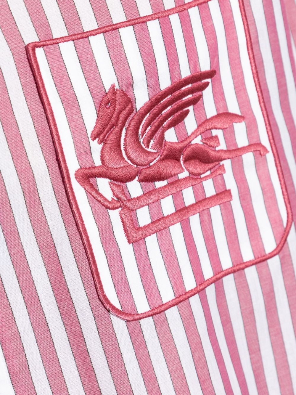 striped embroidered-logo shirt - 5