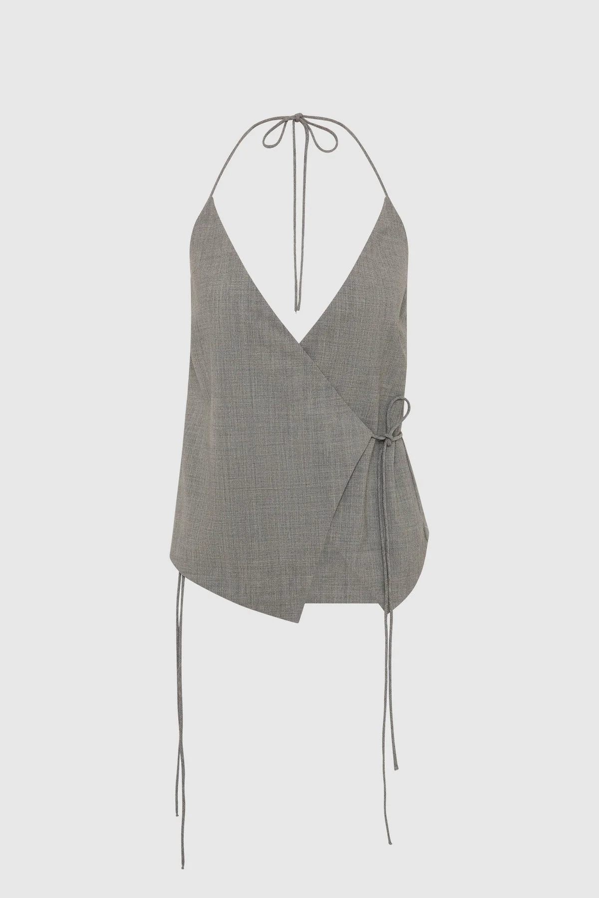 Wool Rouleau Halter Top - Pumice - 1