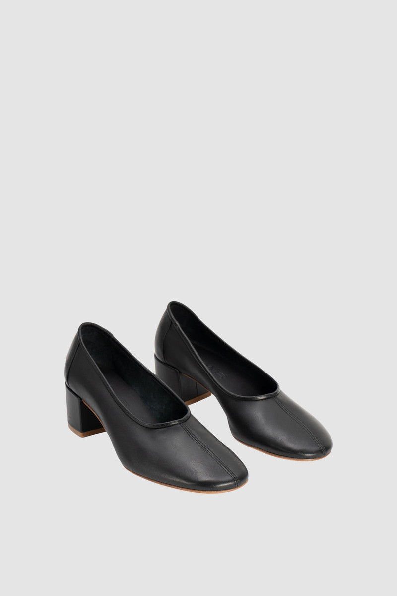 BY FAR Prudence 45 Black Nappa Leather Ballet-Style Pump outlook
