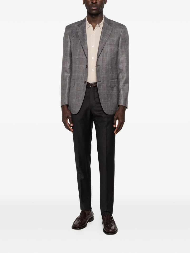 Canali check-pattern single-breasted blazer outlook