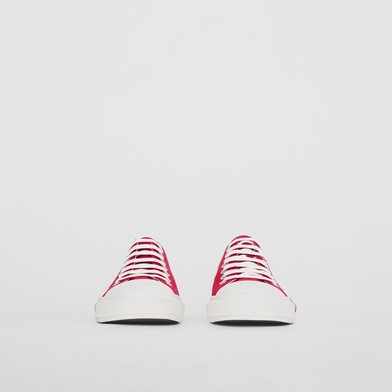 Logo Print Cotton Gabardine Sneakers - 4