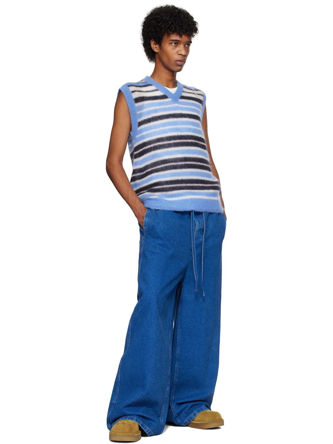 Blue Fuzzy Wuzzy Striped Vest - 4