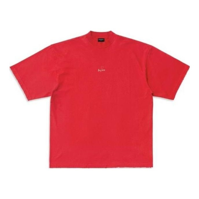 Balenciaga, 스페인 Je t'aime T-shirt 큰 맞는 '레드' 744439TOVM75871 - 1