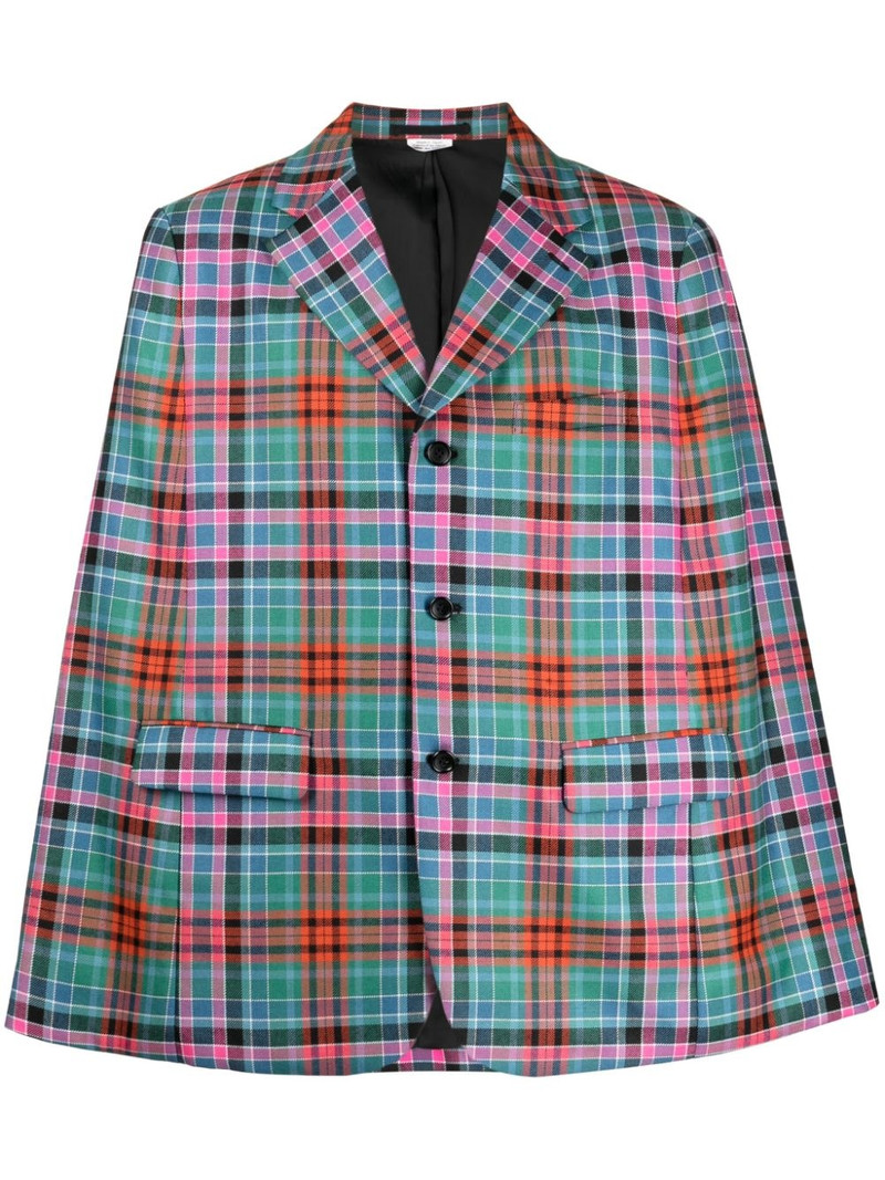 Madras-check wool blazer 1