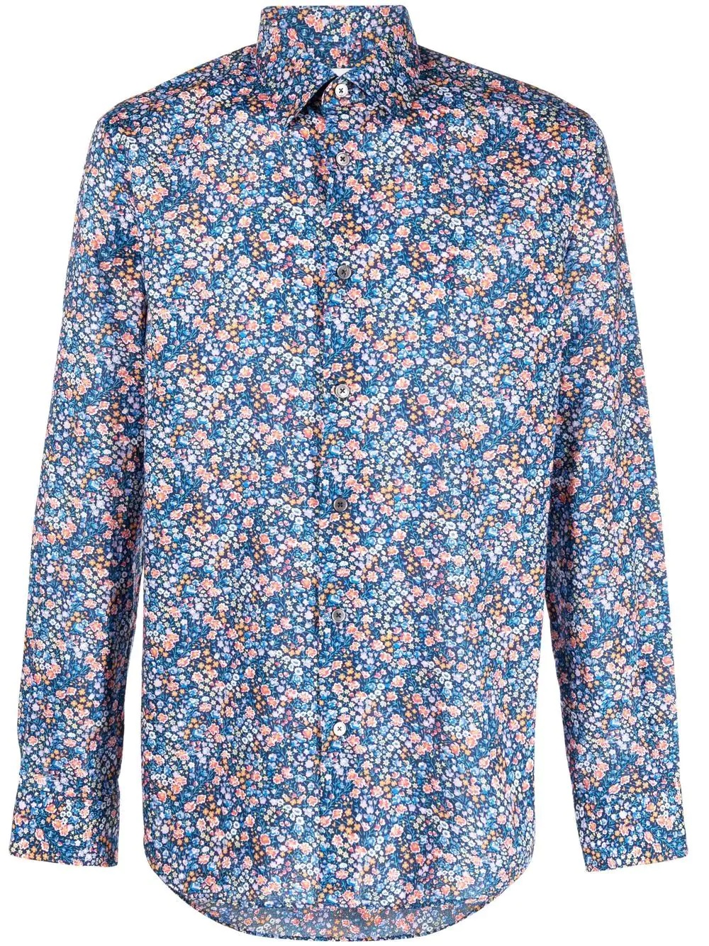 floral-print long-sleeve shirt - 1