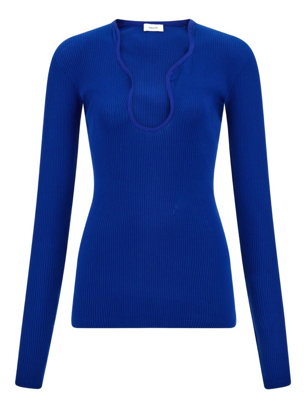 ribbed long-sleeve top - 1