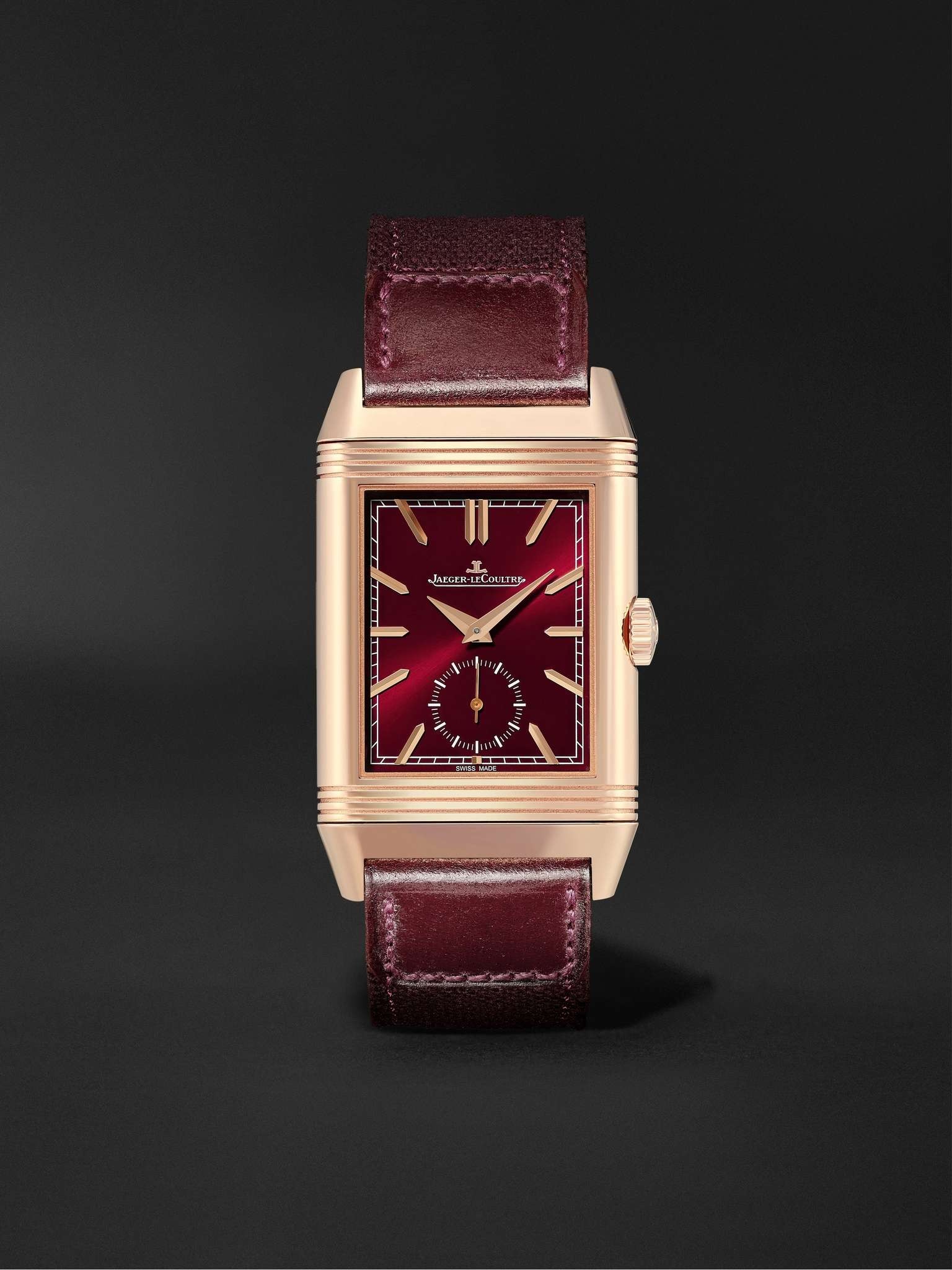 + Casa Fagliano Reverso Tribute DuoFace Limited Edition Hand-Wound 28.3mm 18-Karat Rose Gold and Lea - 1