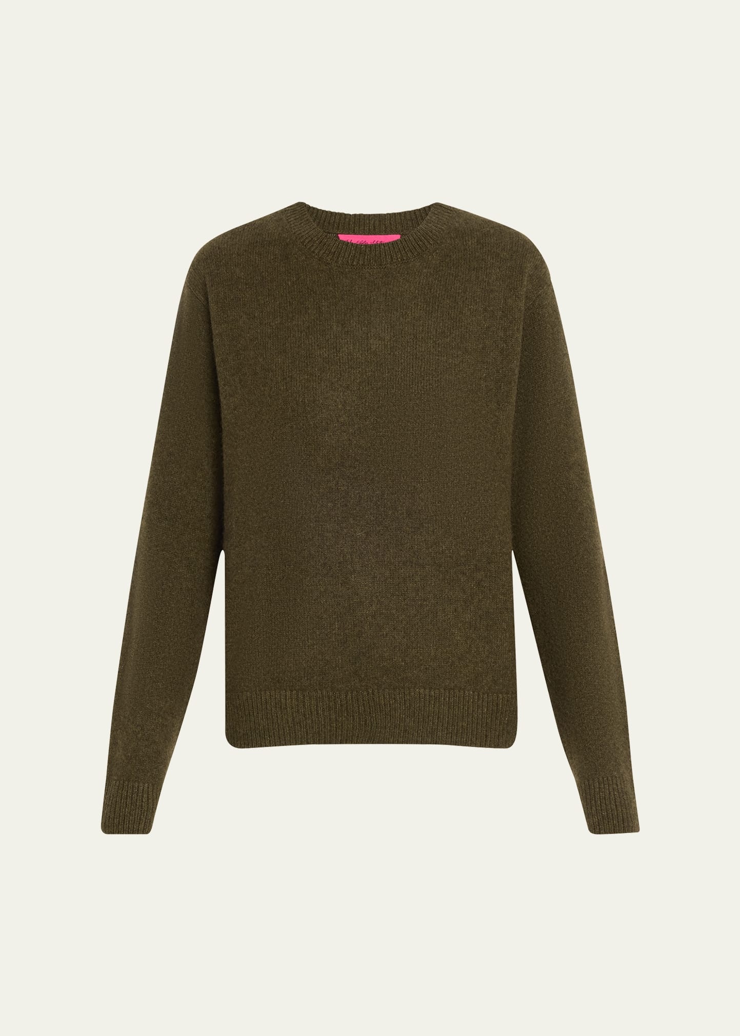 Long-Sleeve Cashmere Drop-Shoulder Crewneck Top - 1