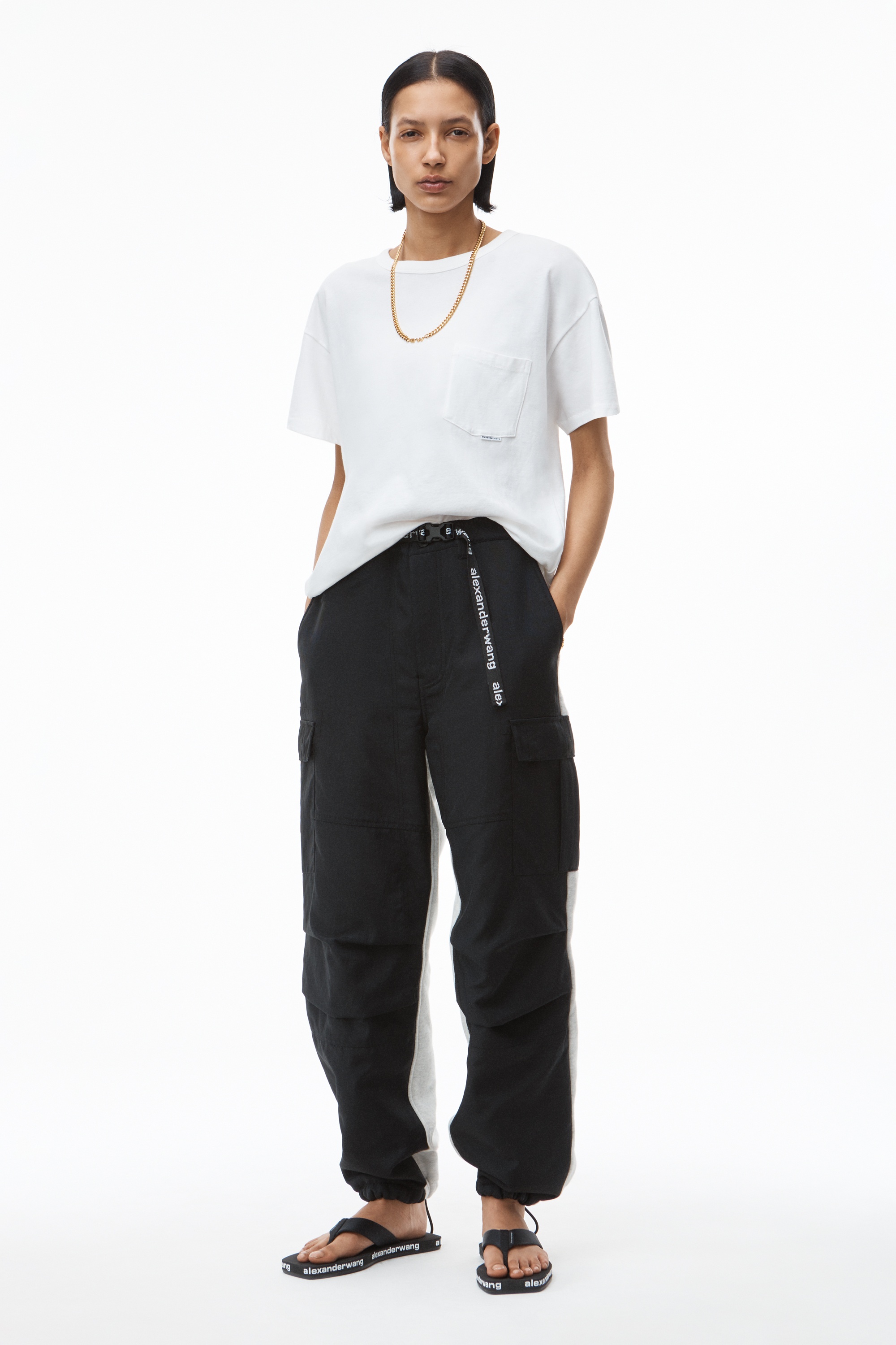 HYBRID CARGO PANT IN NYLON AND TERRY - 2