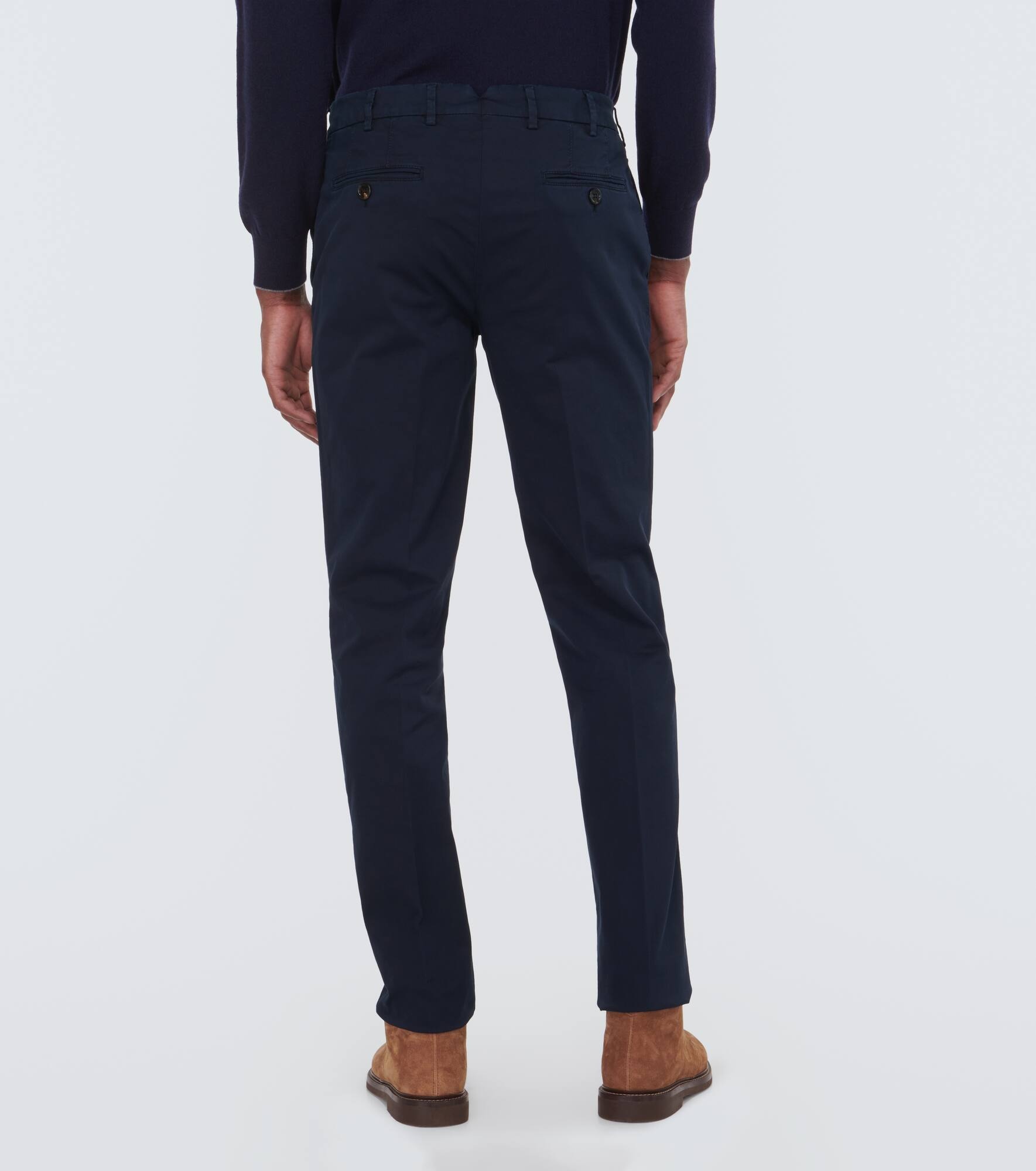 Cotton-blend slim pants - 4