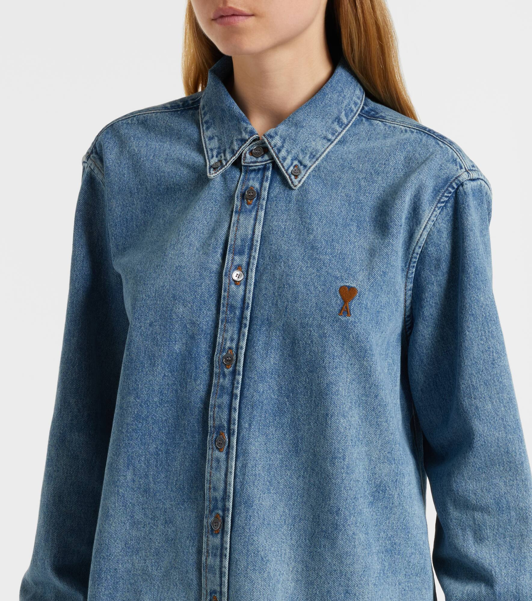 Embroidered denim shirt - 6