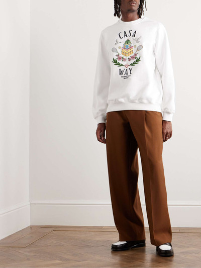 CASABLANCA Casa Way Embroidered Organic Cotton-Jersey Sweatshirt outlook
