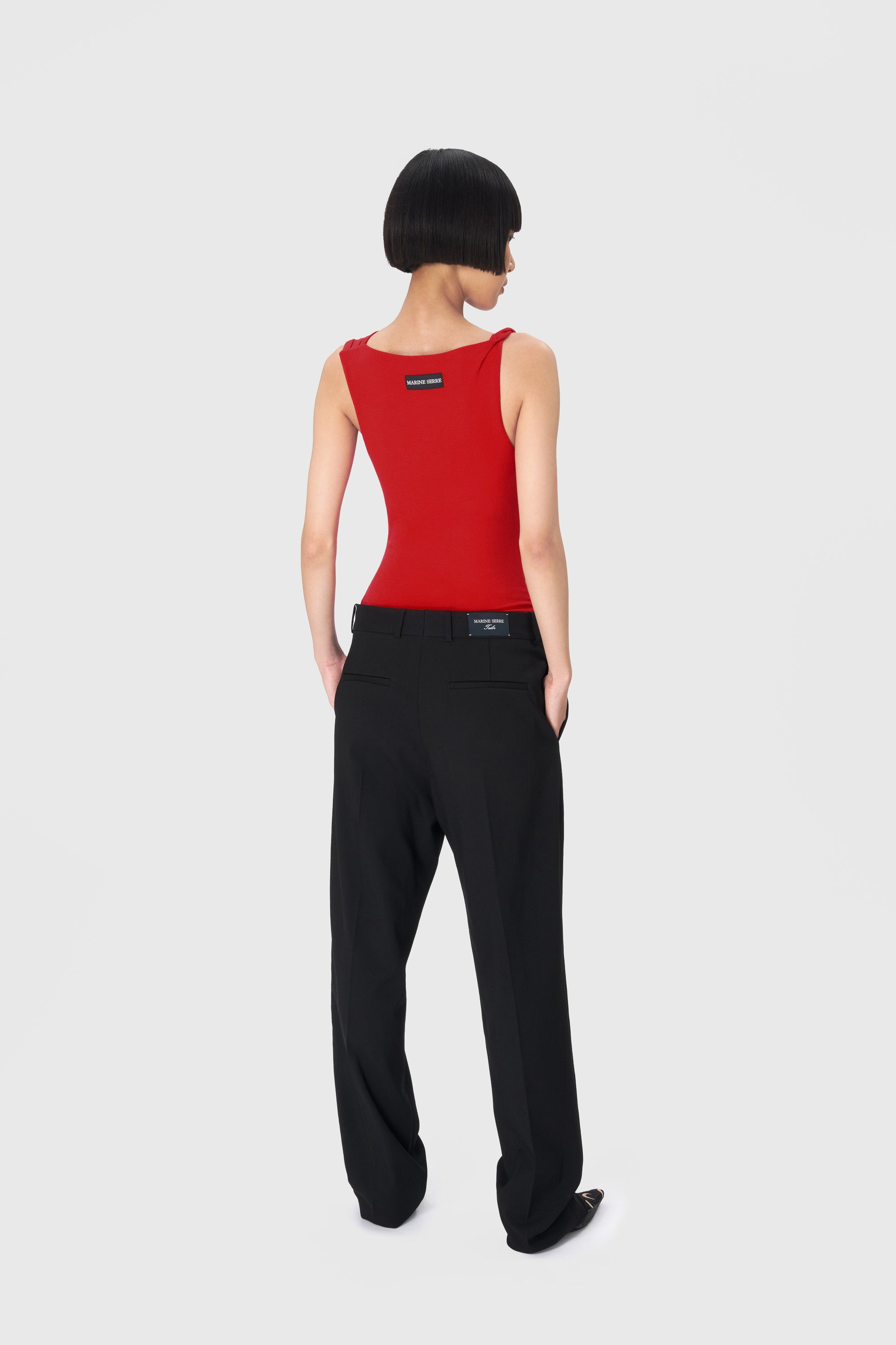 Virgin Wool Twill Wide Leg Pants - 4