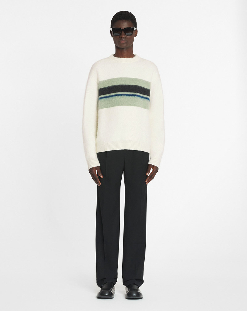 Lanvin STRIPED BRUSHED MOTHERHAIR SWEATER outlook