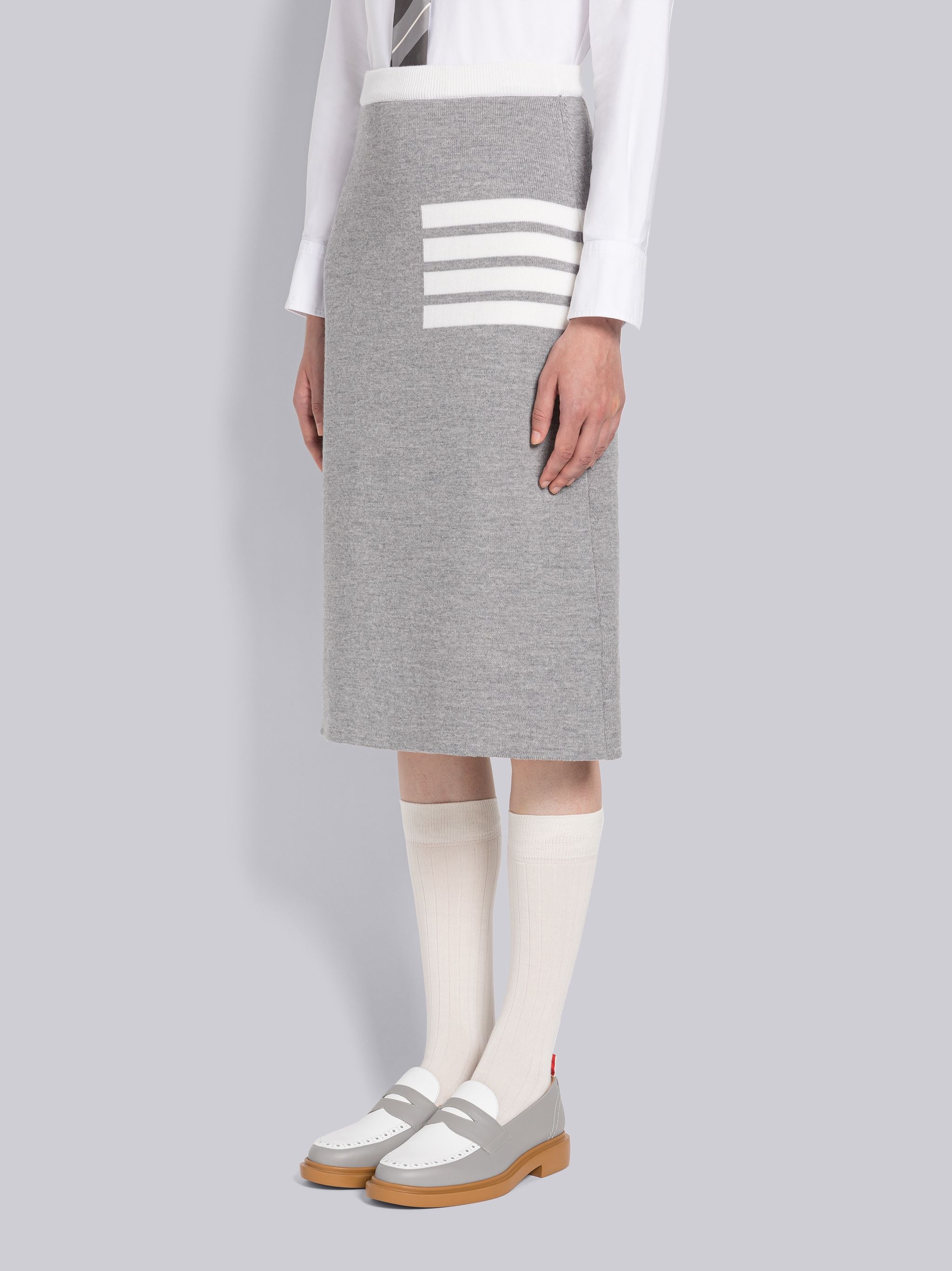 Double Face Merino 4-Bar A-line Skirt - 2