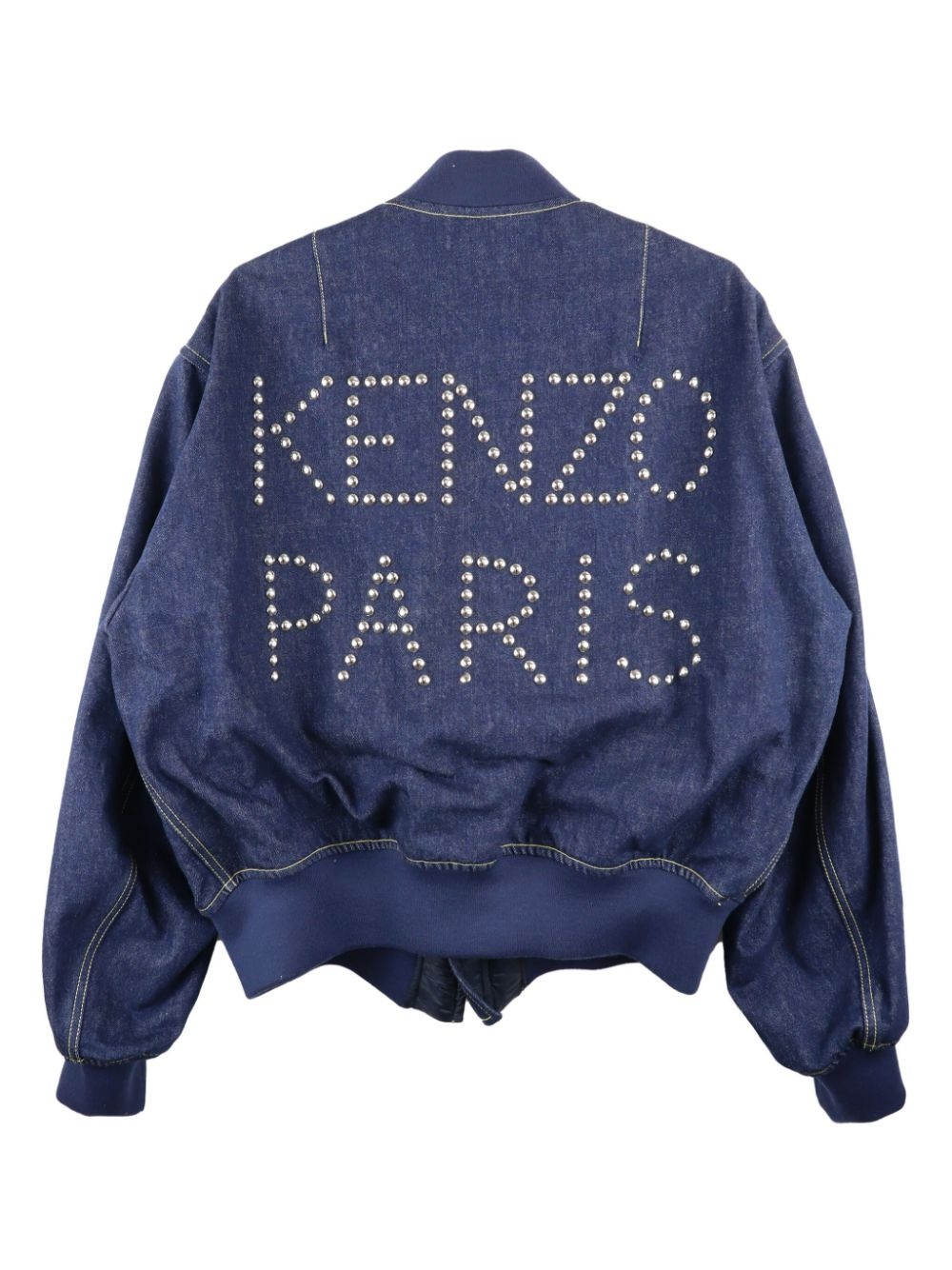 stud-embellished denim bomber jacket - 2