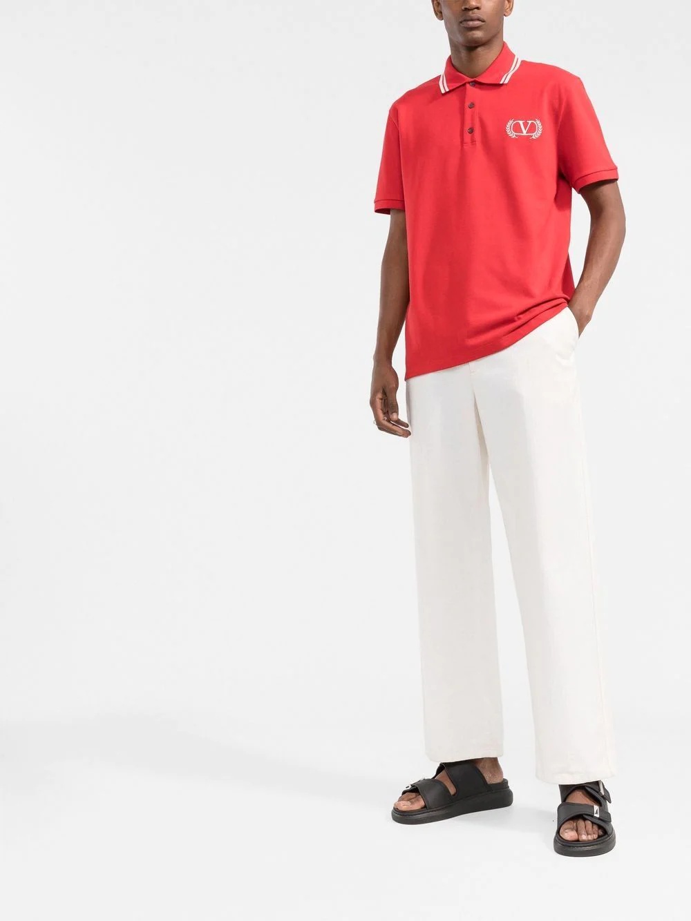 embroidered VLogo polo shirt - 2