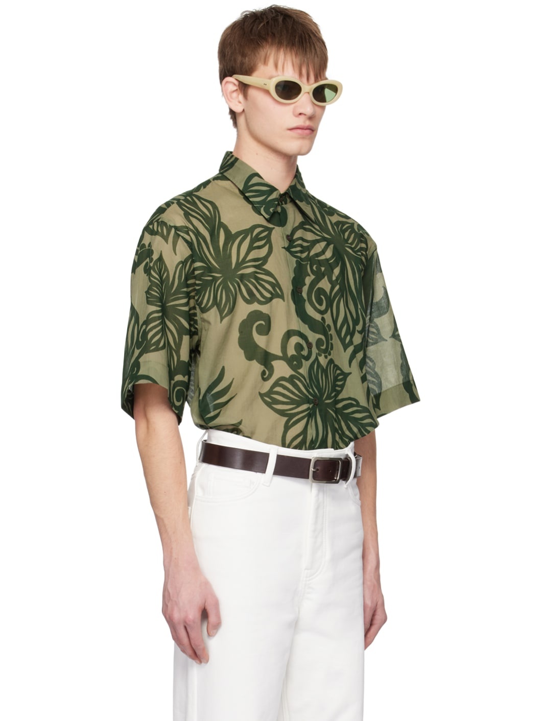 Khaki Floral Shirt - 2