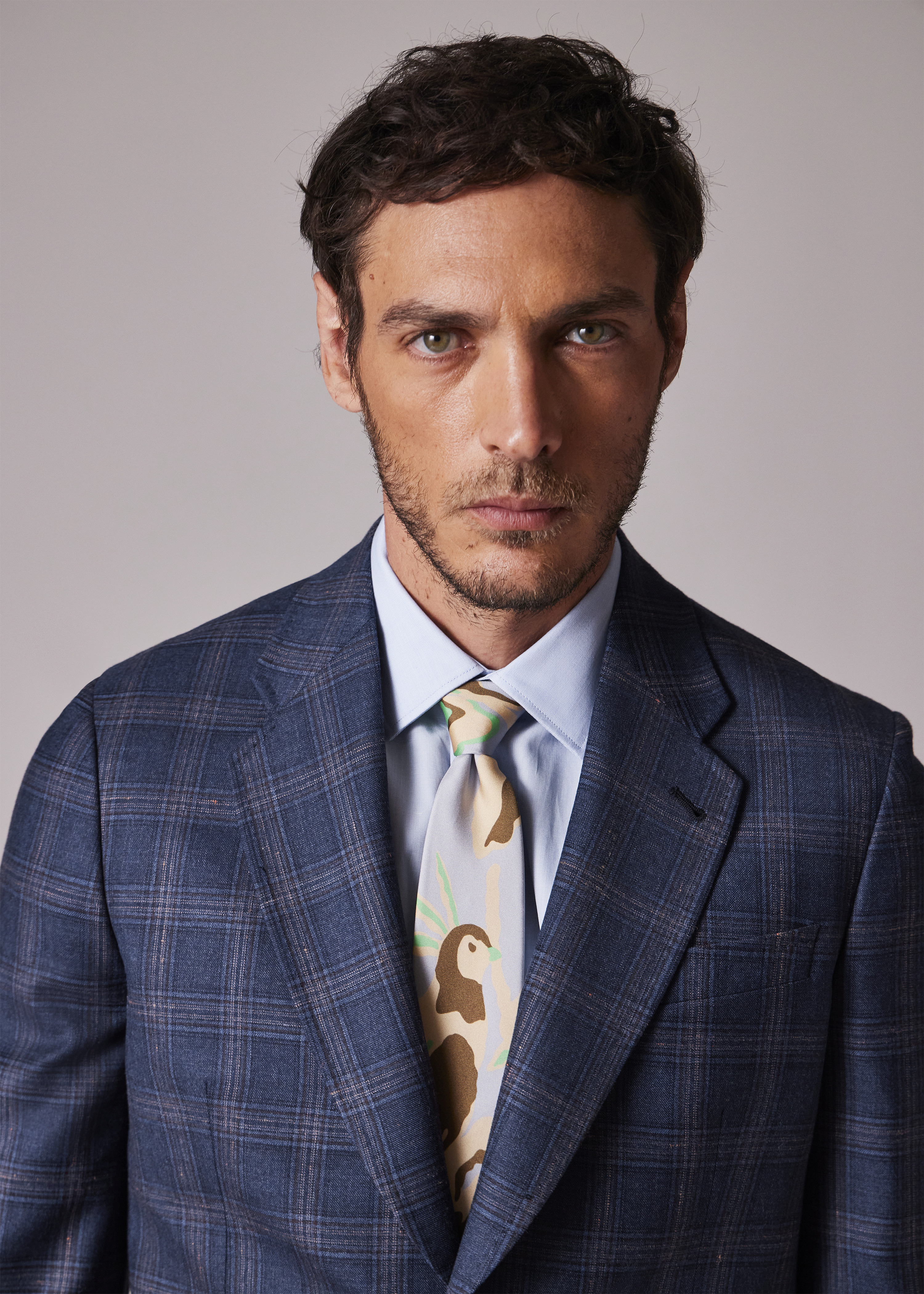 Blue Wool-Cashmere Check Buggy-Lined Blazer - 5