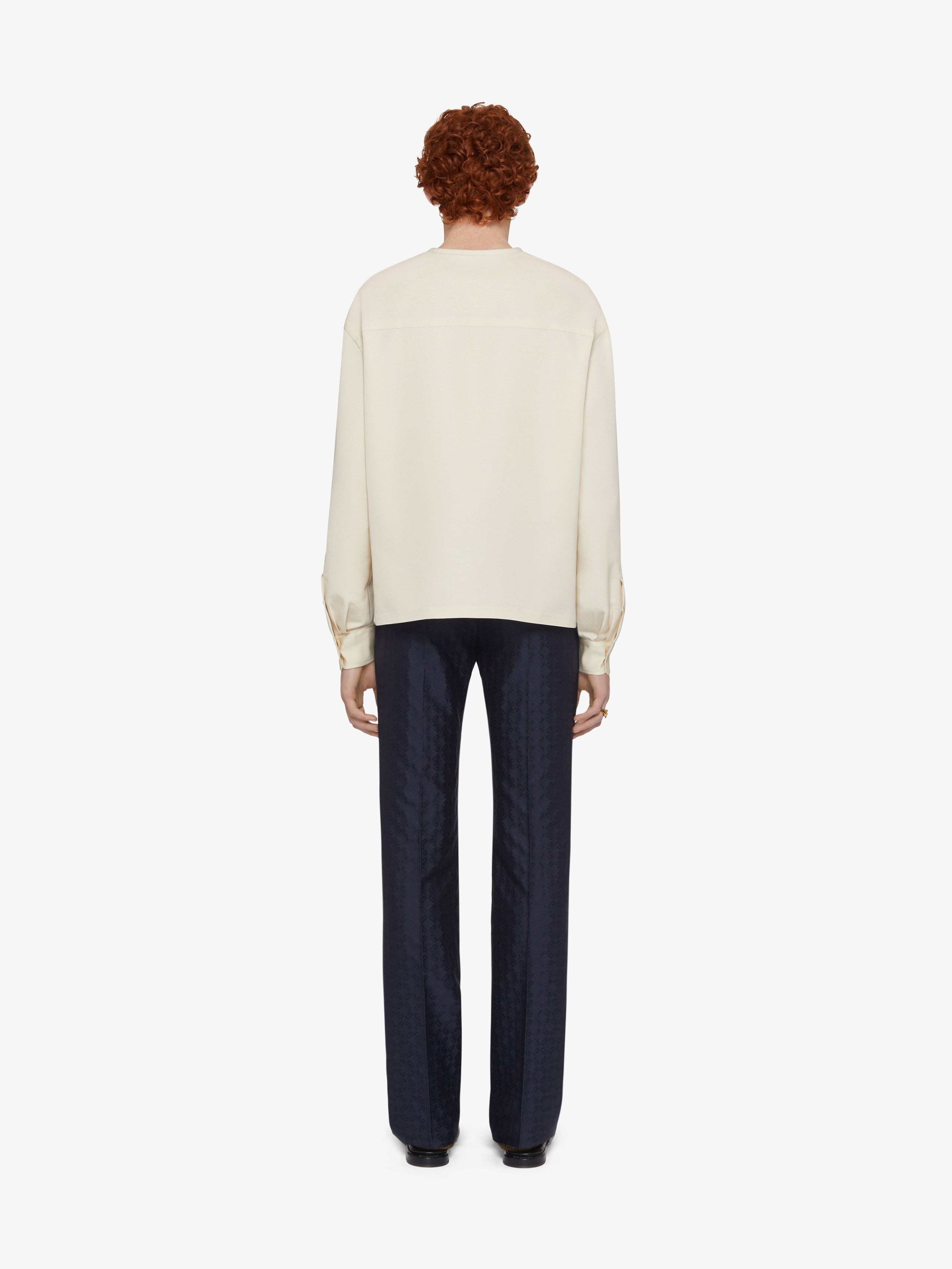 BLOUSE IN WOOL WITH GIVENCHY GROS GRAIN - 4