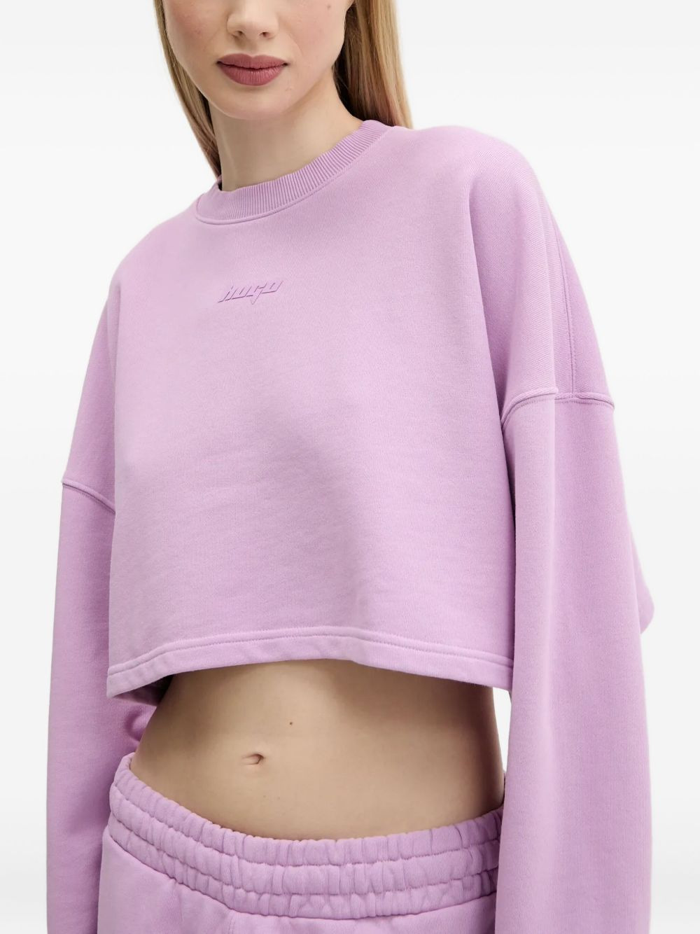 logo-detail cropped sweatshirt - 3