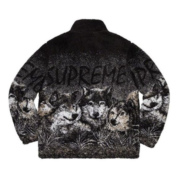 Supreme Wolf Fleece Jacket 'Black White' SUP-SS19-448 - 2