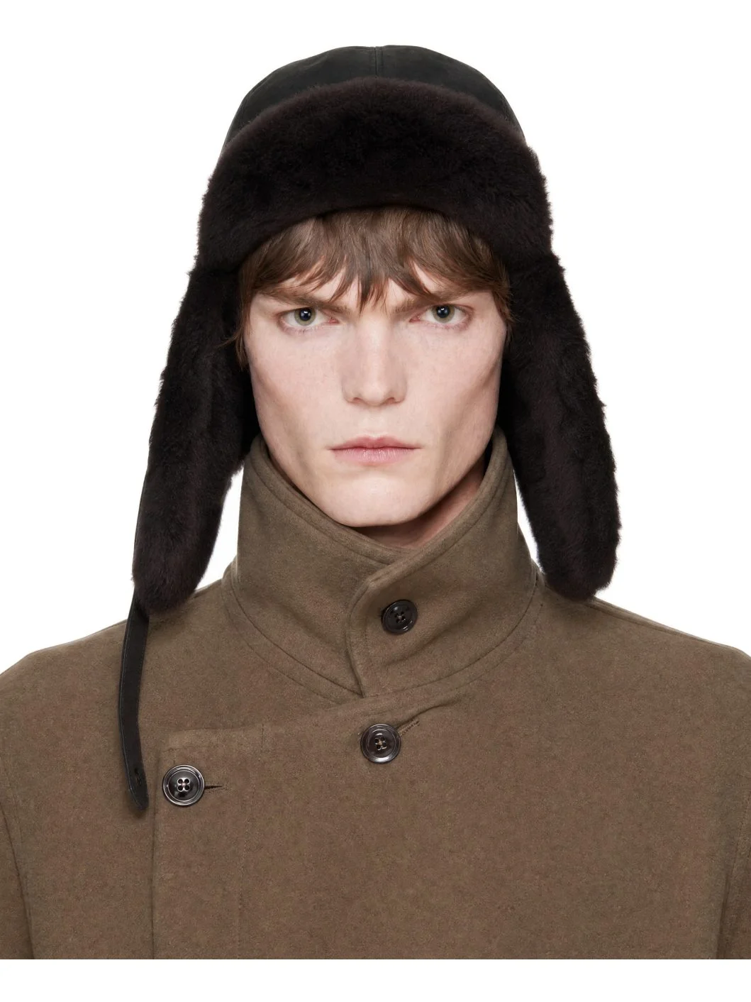Black Chapka Reversible Shearling Aviator Hat - 1