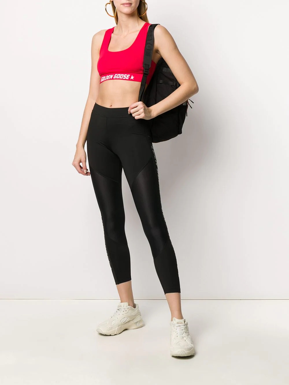 logo print cropped leggings - 2