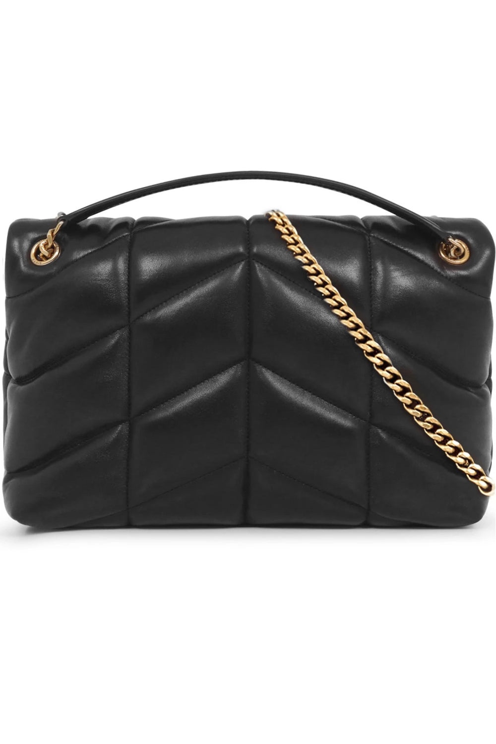 LOULOU SMALL PUFFER BAG | BLACK/GOLD - 2