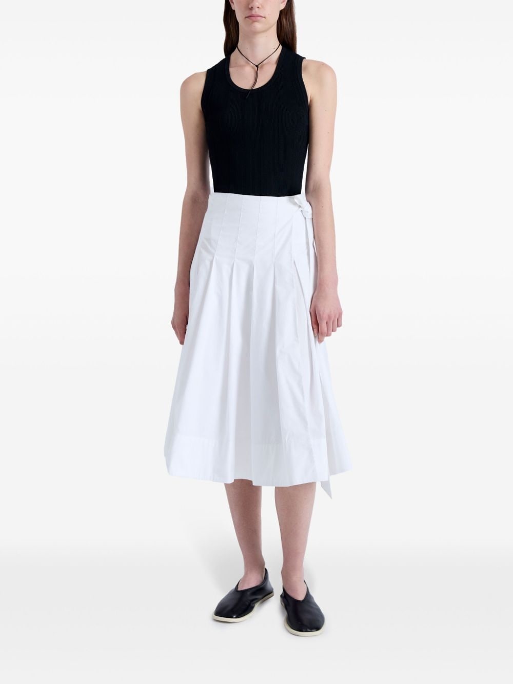 pleated wrap midi skirt - 2