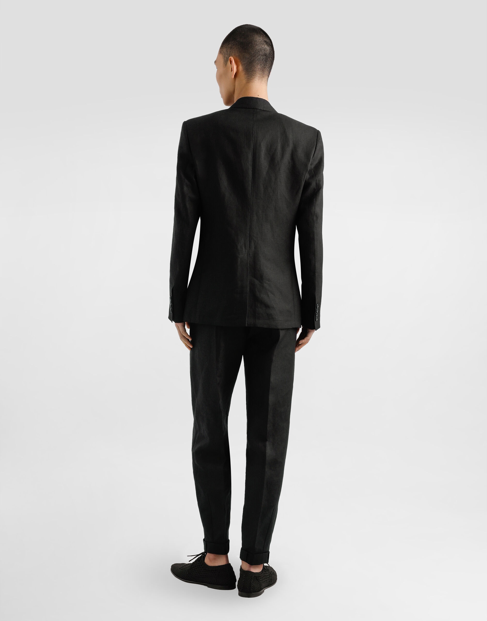Single-breasted linen fabric jacket - 3