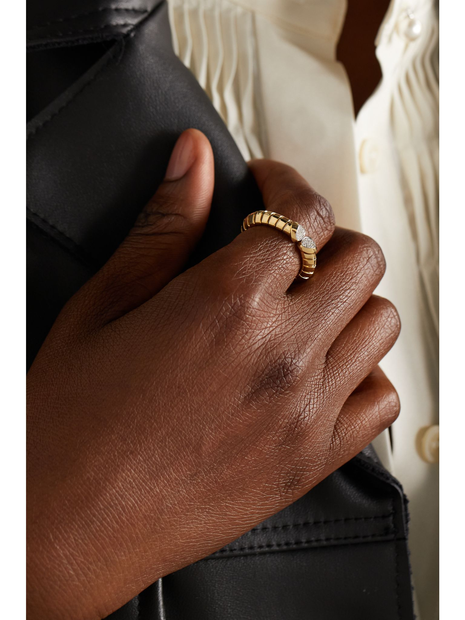 Trisolina 18-karat gold, silver and diamond ring Gold - 2