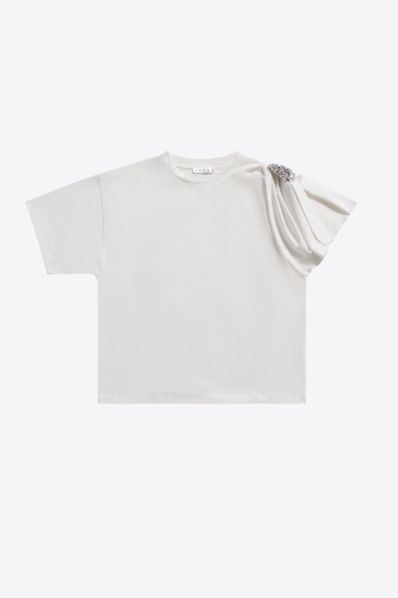 CRYSTAL CLUSTER ASYMMETRICAL SHORT SLEEVE T-SHIRT 1