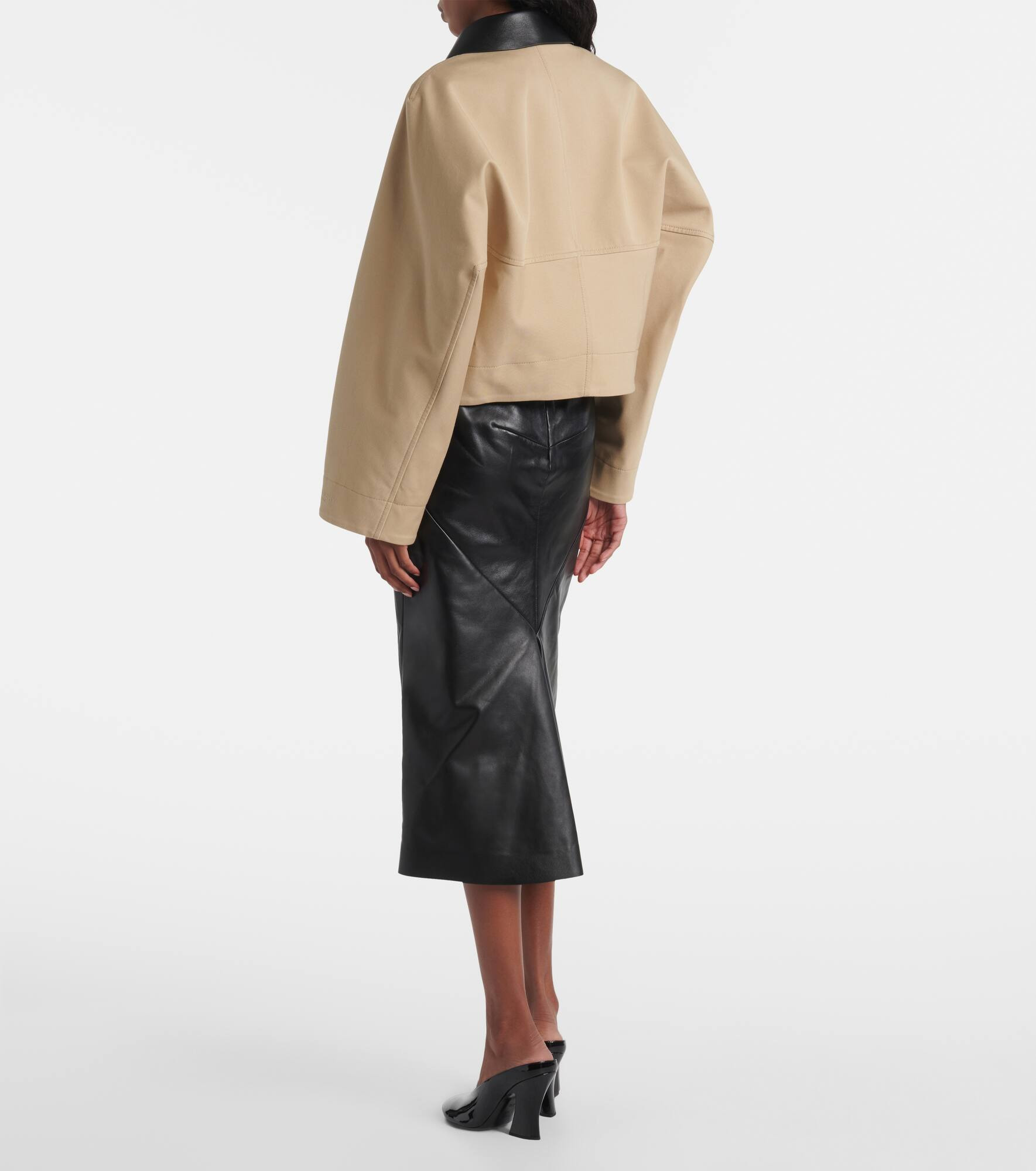 Cropped cotton and wool jacket - 3