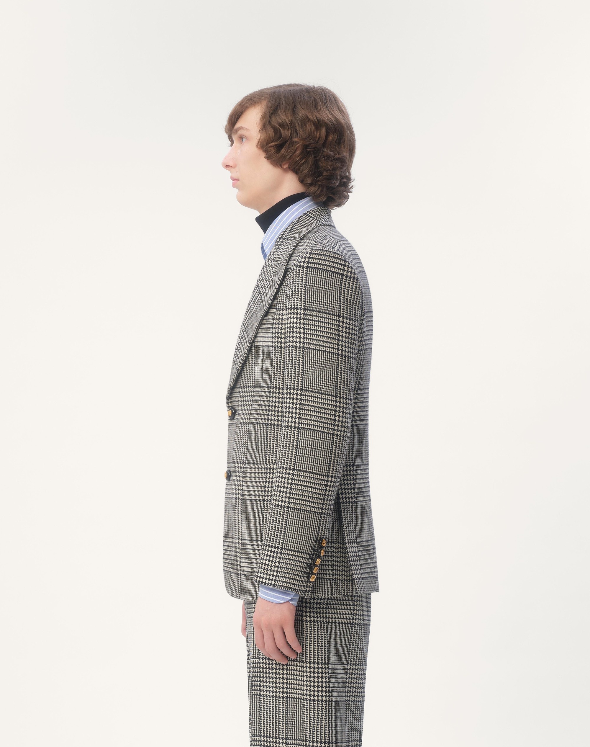 SINGLE-BREASTED WOOL JACKET WITH CHECK PATTERN ON HOUNDSTOOTH - 7