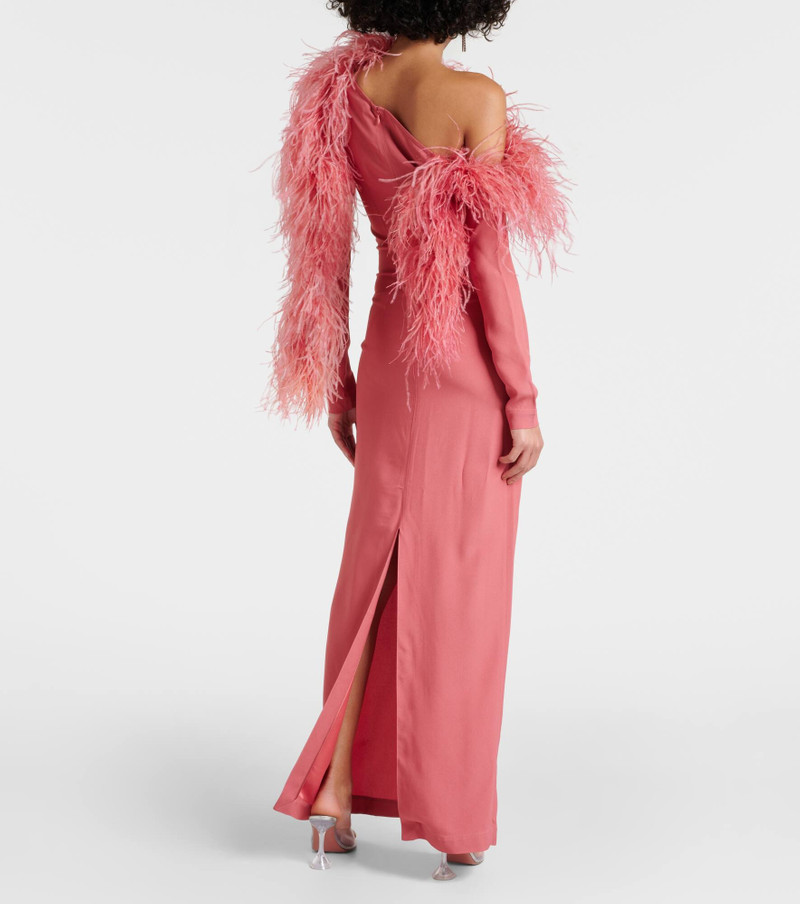 Garbo feather-trim maxi dress 3