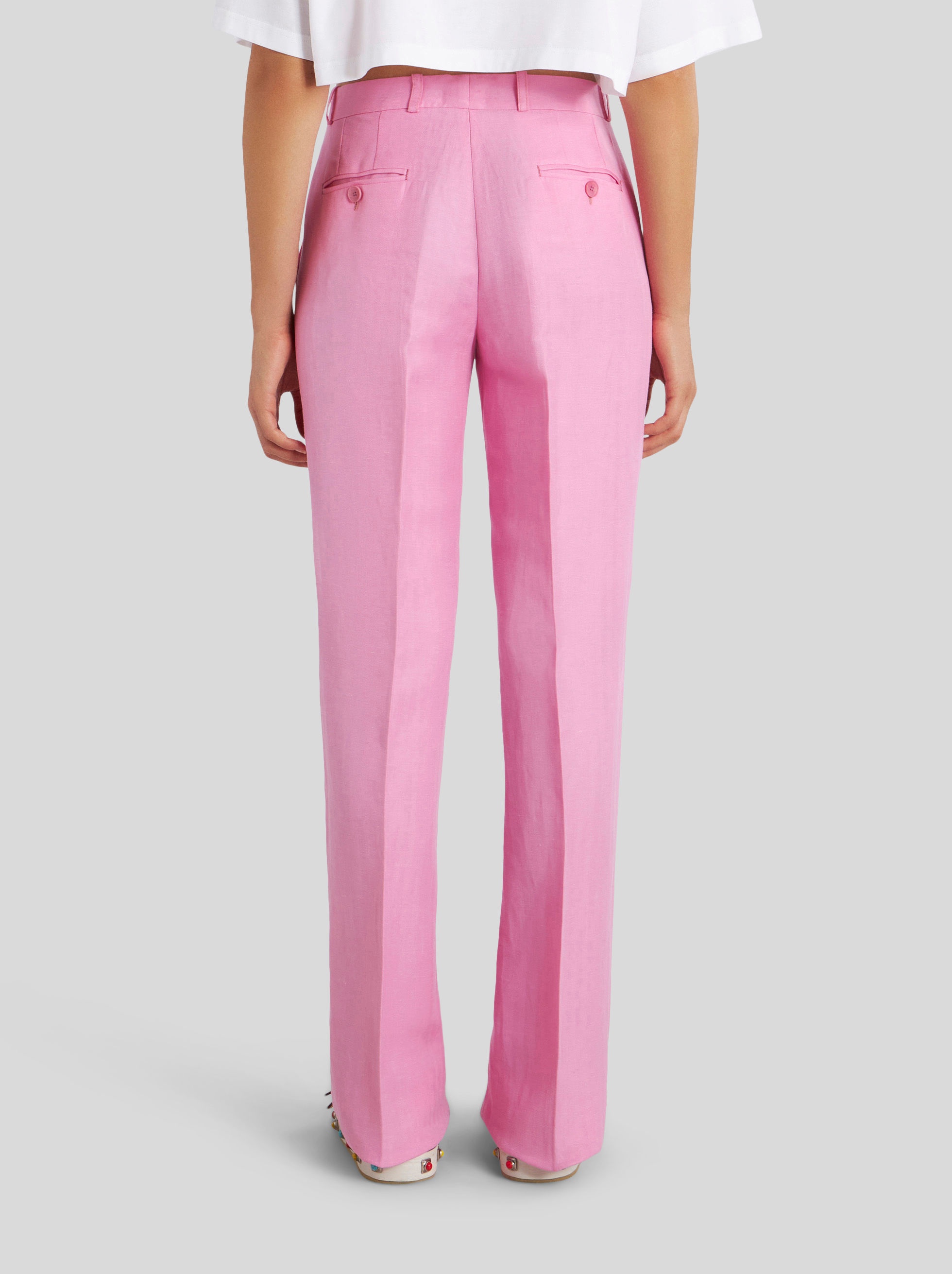 TAILORED LINEN AND SILK TROUSERS - 4