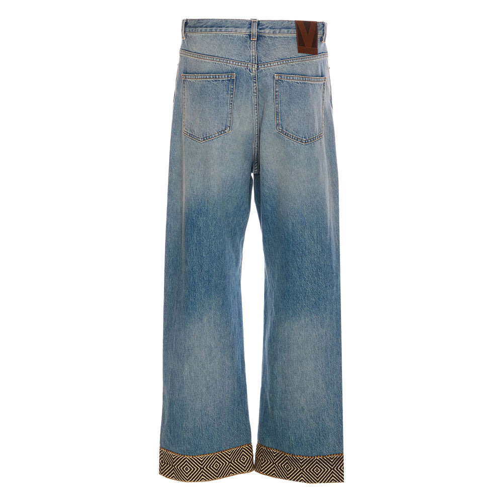 Valentino Blue Denim - Wide-Leg Jeans Men - 4