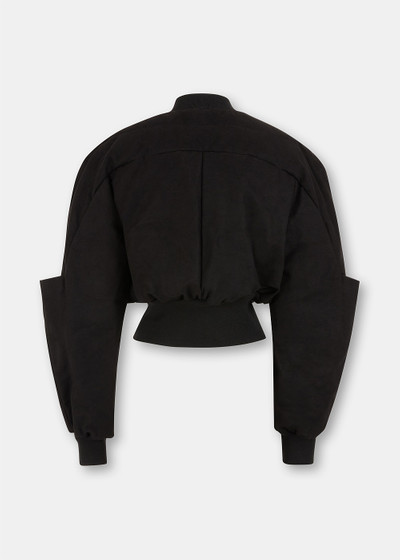 Rick Owens Black Crop Bomber Jacket outlook