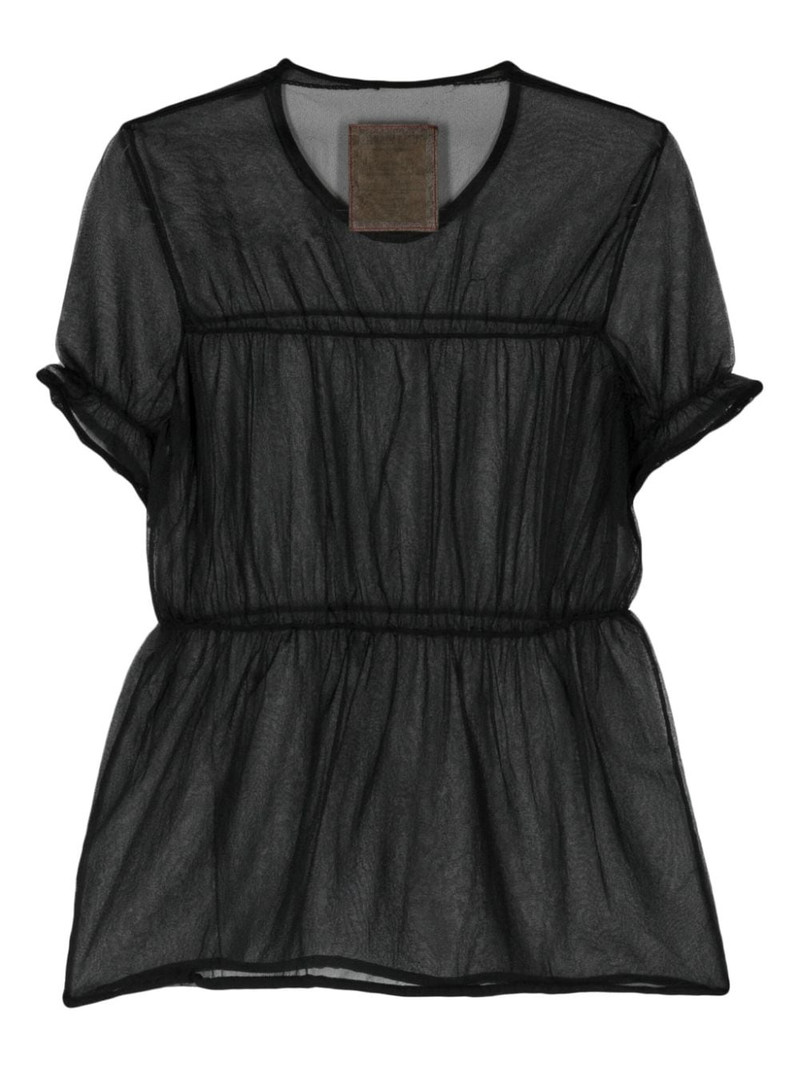 UMA WANG seam-detail sheer blouse outlook