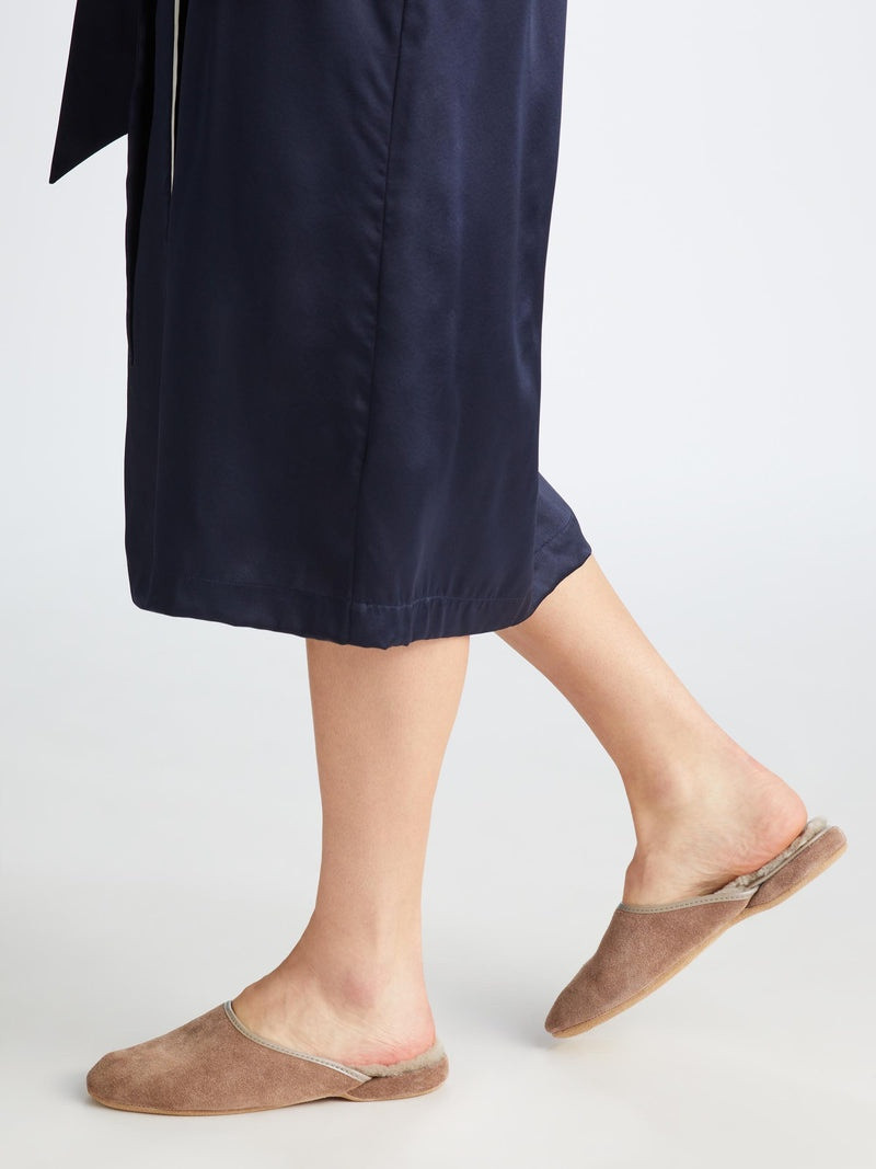 Women's Mule Slippers Imogen Suede Sheepskin Camel 5