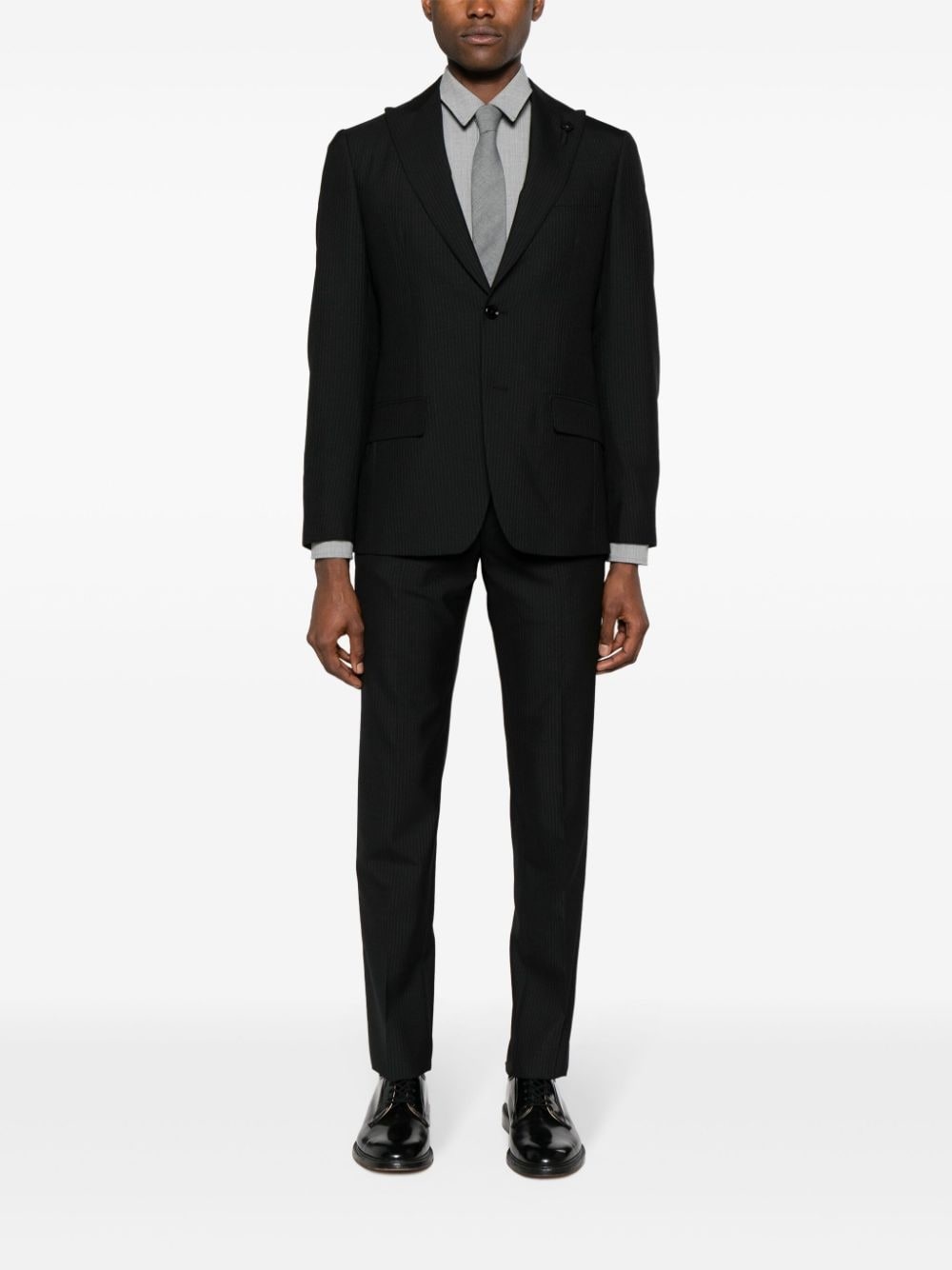 pinstriped single-breasted suit - 2